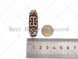 16x39mm Large Natural Tibetan Agate Barrel Shape Spacer Beads, Gold/Silver/Rose Gold Tone, Dzi Agate Spacer,Oval Tibetan Agate, sku#U1006