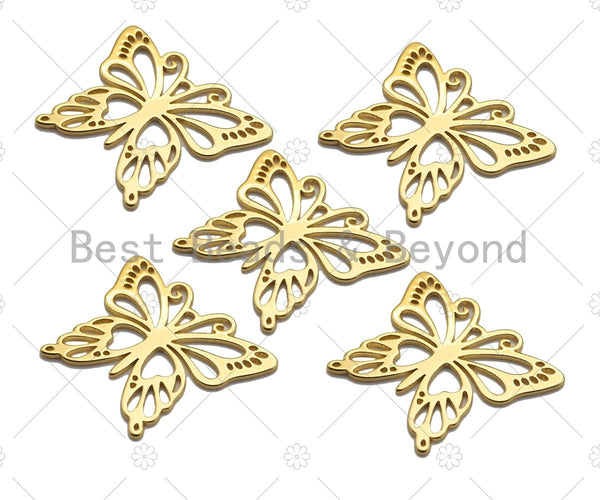 18K Gold Butterfly Frame Shaped Pendant/Charm, Butterfly pendant Charm for bracelet necklace earrings, minimalist jewelry, 26x21mm,sku#Y314