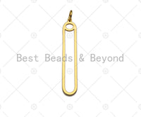 18K Gold Pin Shaped Pendant/Charm, Gold Safe Pin Frame Pendant Charm,Earring Necklace Bracelet making findings 6x34mm,sku#Y318 Bestbeads&Beyond