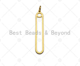 18K Gold Pin Shaped Pendant/Charm, Gold Safe Pin Frame Pendant Charm,Earring Necklace Bracelet making findings 6x34mm,sku#Y318 Bestbeads&Beyond