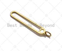 18K Gold Pin Shaped Pendant/Charm, Gold Safe Pin Frame Pendant Charm,Earring Necklace Bracelet making findings 6x34mm,sku#Y318 Bestbeads&Beyond