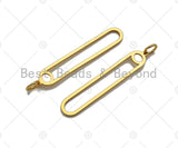 18K Gold Pin Shaped Pendant/Charm, Gold Safe Pin Frame Pendant Charm,Earring Necklace Bracelet making findings 6x34mm,sku#Y318 Bestbeads&Beyond