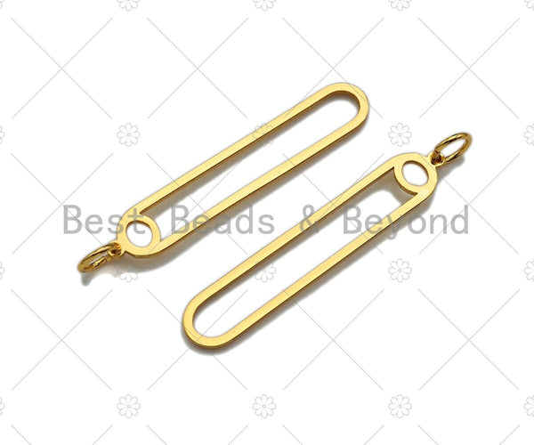 18K Gold Pin Shaped Pendant/Charm, Gold Safe Pin Frame Pendant Charm,Earring Necklace Bracelet making findings 6x34mm,sku#Y318 Bestbeads&Beyond