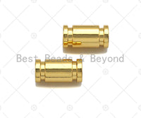 2pc/10pcs 18K Gold High Polished Tube Space Bead, Tube Shape Beads, Men's Jewelry Findings, Bracelet Beads, 5x10mm, sku#Y322