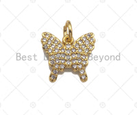 18k Dainty Gold Butterfly Charms, Butterfly Charms, Gold Butterfly Pendant, Butterfly Necklace Bracelets Charms, 13x12mm, Sku#F1310