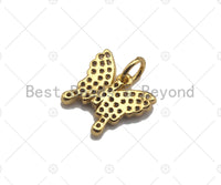 18k Dainty Gold Butterfly Charms, Butterfly Charms, Gold Butterfly Pendant, Butterfly Necklace Bracelets Charms, 13x12mm, Sku#F1310