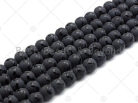 Black Onyx Matte Round Smooth with Wavy line Beads, 6mm/8mm/10mm/12mm Round Matte onyx, Patterned Onyx, 15.5inch strand, SKU#UA167 Bestbeads&Beyond