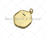 18k Dainty Gold Cute Bird On Round Coin Shape Charms, Dainty Gold Bird Charms Pendant, Bird Necklace Charms, 18x22mm, Sku#F1317