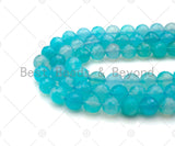 High Quality Aqua Round Faceted Agate, 6mm/8mm/10mm/12mm Blue Agate, 15.5'' Full Strand,SKU#UA191