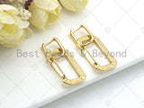 Gold Silver Rectangle Link Huggie Earring, Minimal earrings, Fashion Jewelry, Statement Earrings, 16x40mm, sku#O11