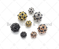 Black CZ Pave Spike Ball beads, 8mm/10mm Pave spacer ball, Men's Jewelry Beads, sku#Y335