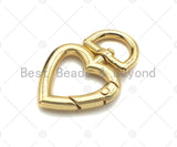 Large Spring Heart Clasp, Gold/Silver/Gunmental Heart Carabiner Clasp, Snap Clip lock, Spring Buckle for Chain Purse Key Jewelery, sku#K122