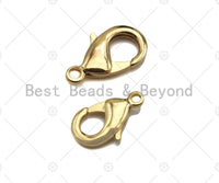 2pc/10pcs High Quality Real Gold Plated Plain Lobster Claw Clasp, Gold/Silver/Gunmetal Lobster Claw Clasp, 19mm/23mm,sku#LK153 Bestbeads&Beyond