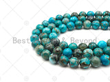 Natural Blue Angelite, 6mm/8mm/10mm/12mm Round Smooth Angelite, Color Enhanced Blue Angelite, SKU#U1012