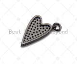 Colorful CZ Micro Pave Heart Shape Pendant/Charm, Fuchsia/Cobalt Cubic Zirconia Pendant/charm,9x16mm, sku#ML25