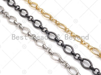 High Quality Hand Made Oval donut Ring Chain, 18K Real Gold Plated Chain, Wholesale bulk Chain, 9x13mm,sku#M304