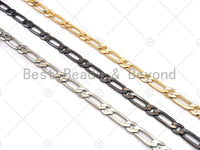 High Quality Figaro Chain by Yard, 18K Real Gold Plated Chain, Wholesale bulk Chain, 5x13mm,sku#M311