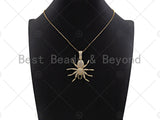 CZ Micro Pave Spider Shaped Pendant/Charm, Cubic Zirconia Pendant Charm, Focal Spider Charm, Halloween Charm, 40x47mm,Sku#L380 Bestbeads&Beyond