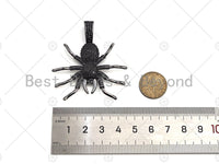 CZ Micro Pave Spider Shaped Pendant/Charm, Cubic Zirconia Pendant Charm, Focal Spider Charm, Halloween Charm, 40x47mm,Sku#L380 Bestbeads&Beyond