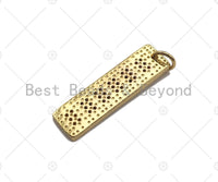 Colorful CZ Micro Pave Long Bar Rectangle Shape Pendant, Cubic Zirconia Rectangle Pendant, Gold Tone pendant, 7x25mm, sku#LK178 Bestbeads&Beyond