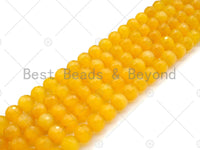 Special Cut Yellow Cat's Eye Round Faceted Beads, 6mm/8mm/10mm/12mm Round Faceted, 15.5'' Full Strand, Sku#UA201