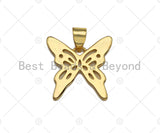 18K Gold Silver Butterfly Charms, Dainty Charms, Butterfly Pendant, Butterfly Necklace Charms, 17mm, Sku#F1298