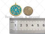 Pave CZ Turquoise Enamel Moon Star Heart Eye Rainbow Pendant, Enamel Pendant jewelry Findings, 22x24mm,sku#Z1237