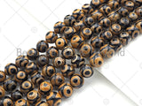 Natural Tibetan Light Orange Agate with Eye Beads, Dzi Eye Agate Beads, 6mm/8mm/10mm Tibetan Round Smooth Agate,15.5" Full Strand, Sku#U1046