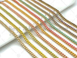 High Quality Colorful Enamel 6x7mm Cuban Curb Chain by Foot, Gold Enamel Cuban Chain, Wholesale bulk Chain, sku#E519