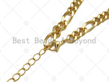 18" Gold 6mm Flat Figaro Chain Necklace, Gold Filled Ready To Wear Chain Necklace, Chain Necklace, sku#LD17