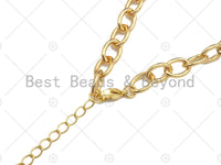 18" Finished Gold Oval Link Chain Necklace, Gold Chain Necklace, Ready to wear w/Lobster Clasp, 8x11mm,sku#LD19