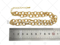 18" Finished Gold Oval Link Chain Necklace, Gold Chain Necklace, Ready to wear w/Lobster Clasp, 8x11mm,sku#LD19