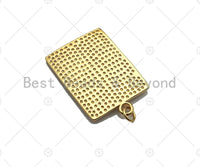 18k Dainty Gold Tree On Rectangle Shape Charms, Dainty Charms, Gold Treen Pendant, Rectangle Necklace Charms, 21x31mm, Sku#LK184 Bestbeads&Beyond