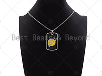 LA Lakers Dog Tag Pendant Stainless Steel Silver Chain Necklace-Men's Necklace - Men's Necklace Pendant , SKU#L343 Bestbeads&Beyond