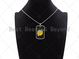 LA Lakers Dog Tag Pendant Stainless Steel Silver Chain Necklace-Men's Necklace - Men's Necklace Pendant , SKU#L343