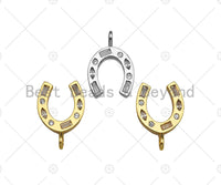 CZ Micro Pave Wish Bone Shape Pendant, Cubic Zirconia Horseshoe Shape Charm, Necklace Bracelet Earrings Making Charm, 15x22mm,sku#L367