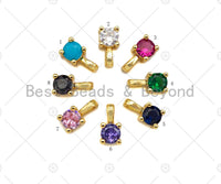 Big Colorful CZ Micro Pave Diamond Shape Pendant/Charm,Diamond Cubic Zirconia Charm, Cute Necklace Bracelet Charm Pendant,4x8mm,Sku#L446