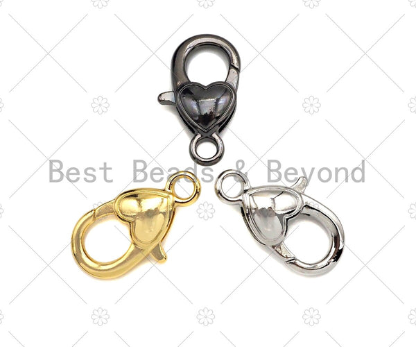 Gold/Silver/Gunmetal Sailor's Clasp, Spring Connector Clasp, Heart Connector Ring, 11x22mm, Sku#K130