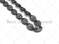 7x10mm High Quality Micro Pave Mariner Link Chain, sku#M334