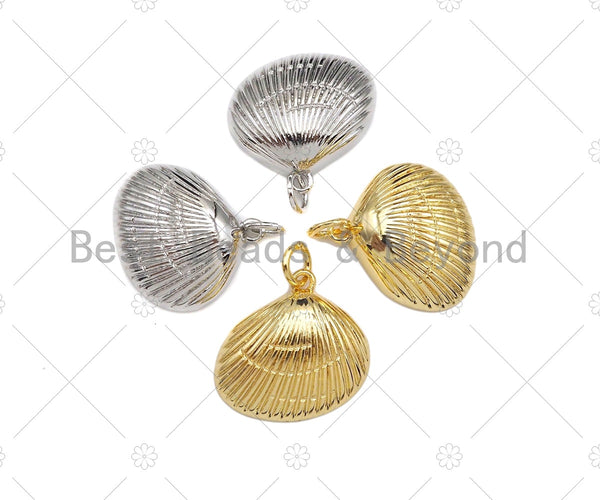 Dainty Shell Shape Pendant/Charm,Real Gold Plated Shell Charm Pendant, Necklace Bracelet Charm Pendant,18x17mm, Sku#L411