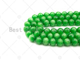 Special Cut Green Cat's Eye Round Faceted Beads, 6mm/8mm/10mm/12mm Round Faceted, 15.5'' Full Strand, Sku#UA199