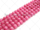 Special Cut Hot Pink Cat's Eye Round Faceted Beads, 6mm/10mm Round Faceted, 15.5'' Full Strand, Sku#UA202