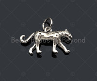 3D CZ Pave Leopard Pendant/Charm, Bracelet Necklace Jaguar Panther Pendant Charm, Silver/Gold/Rose Gold Tone,18x10mm,Sku#Y372 Bestbeads&Beyond