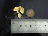 18k Dainty Gold Carved Leaf Charms, Dainty Mother of Pearl Charms, Gold Pendant, Leaf Necklace Charms, 23x27mm, Sku#Y382