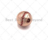 Baseball Spacer Beads, 2mm Hole Baseball Beads, Gold/Silver/Black Color Baseball beads, Baseball charm, 10mm,Sku#Y391