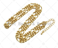 18" Gold 6mm Flat Figaro Chain Necklace, Gold Filled Ready To Wear Chain Necklace, Chain Necklace, sku#LD17