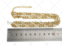 18" Gold 6mm Flat Figaro Chain Necklace, Gold Filled Ready To Wear Chain Necklace, Chain Necklace, sku#LD17