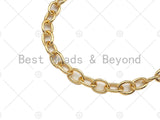 18" Finished Gold Oval Link Chain Necklace, Gold Chain Necklace, Ready to wear w/Lobster Clasp, 8x11mm,sku#LD19