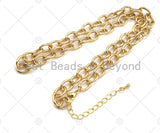 18" Finished Gold Oval Link Chain Necklace, Gold Chain Necklace, Ready to wear w/Lobster Clasp, 8x11mm,sku#LD19