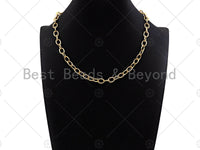 18" Finished Gold Oval Link Chain Necklace, Gold Chain Necklace, Ready to wear w/Lobster Clasp, 8x11mm,sku#LD19